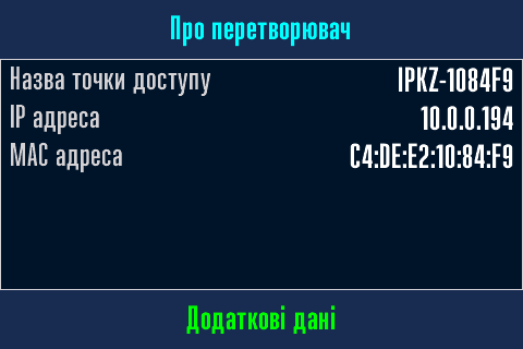 Додаткові дані.